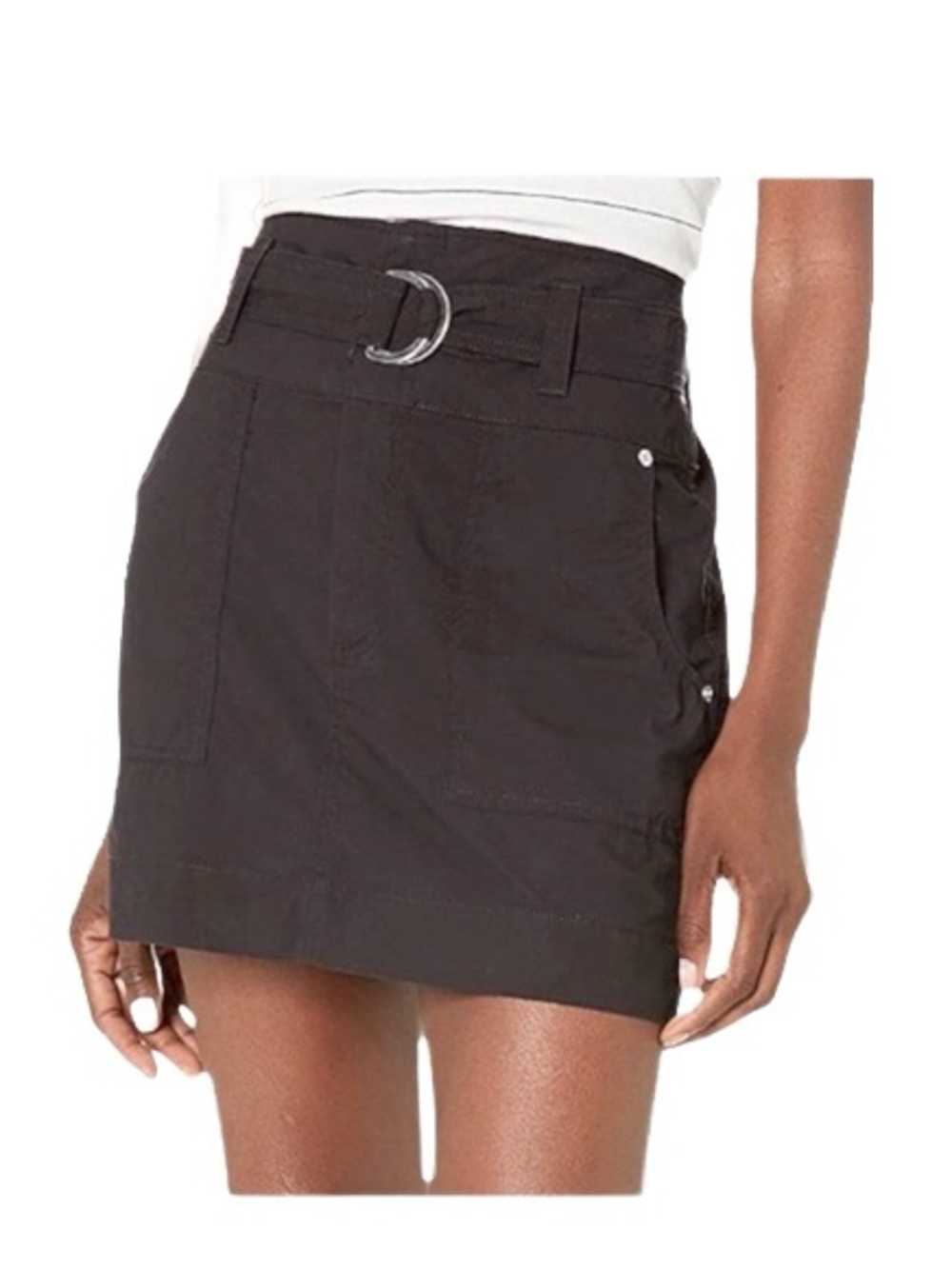 Calvin Klein Jeans NWT Cotton Black Mini Cargo Skirt Size Small
